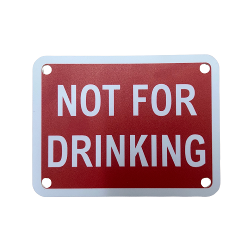 PS435R - "Not For Drinking" Plastic Sign - Red