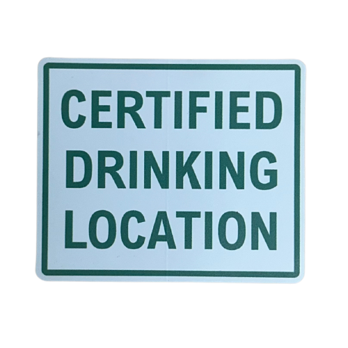 VS325G - "Certified Drinking Area" Vinyl Sticker - Green